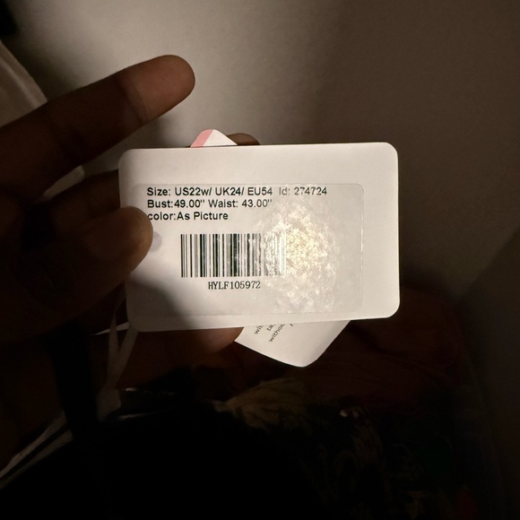 JJs House Black Floral Brocade Midi Dress with Gold and Pink Accents - Picture 6 of 6